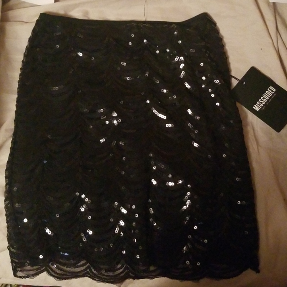 Missguided Black Sequin Chandelier Two-piece